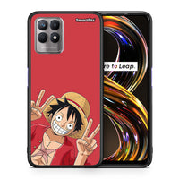 Thumbnail for Θήκη Realme 8i Pirate Luffy από τη Smartfits με σχέδιο στο πίσω μέρος και μαύρο περίβλημα | Realme 8i Pirate Luffy case with colorful back and black bezels