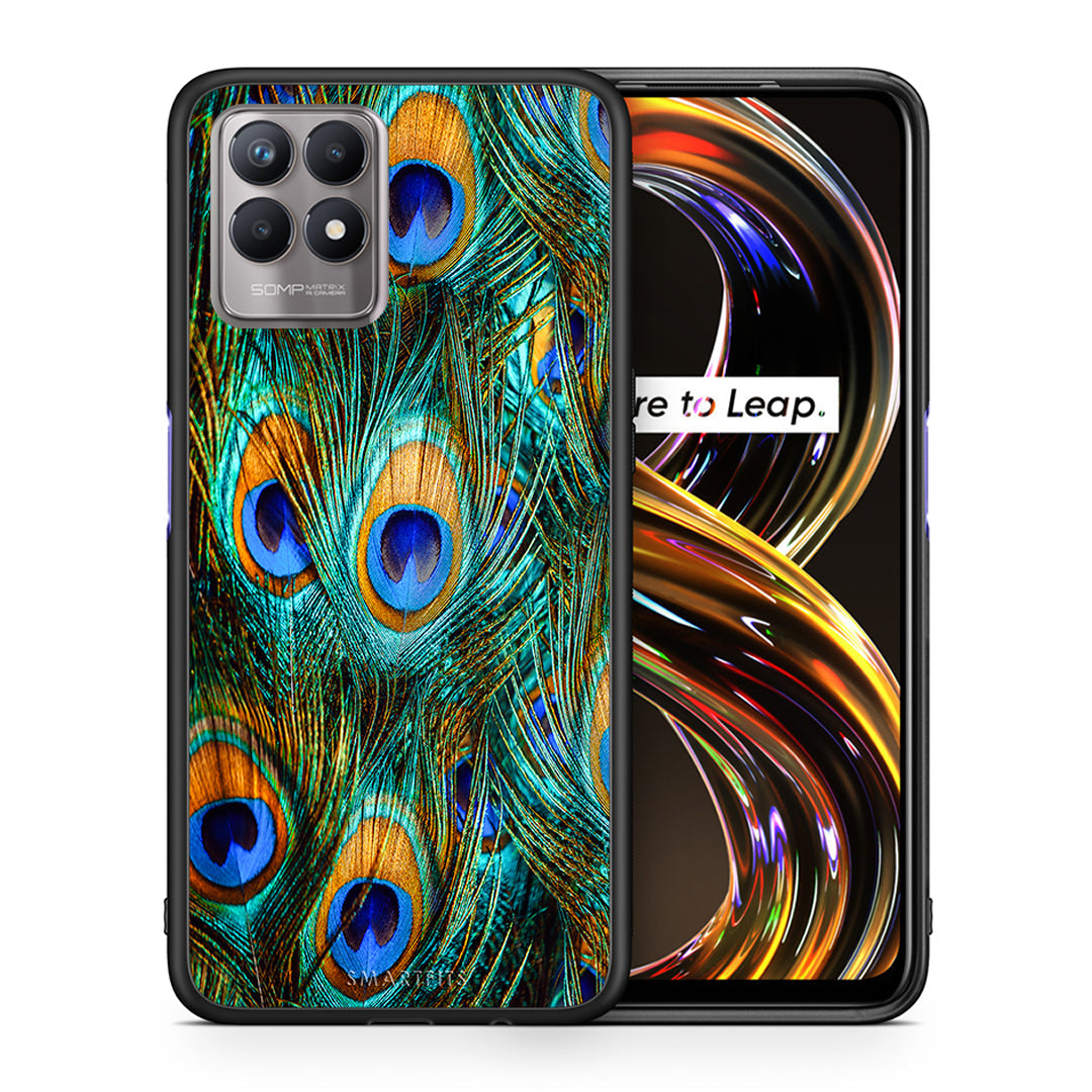 Real Peacock Feathers - Realme 8i case