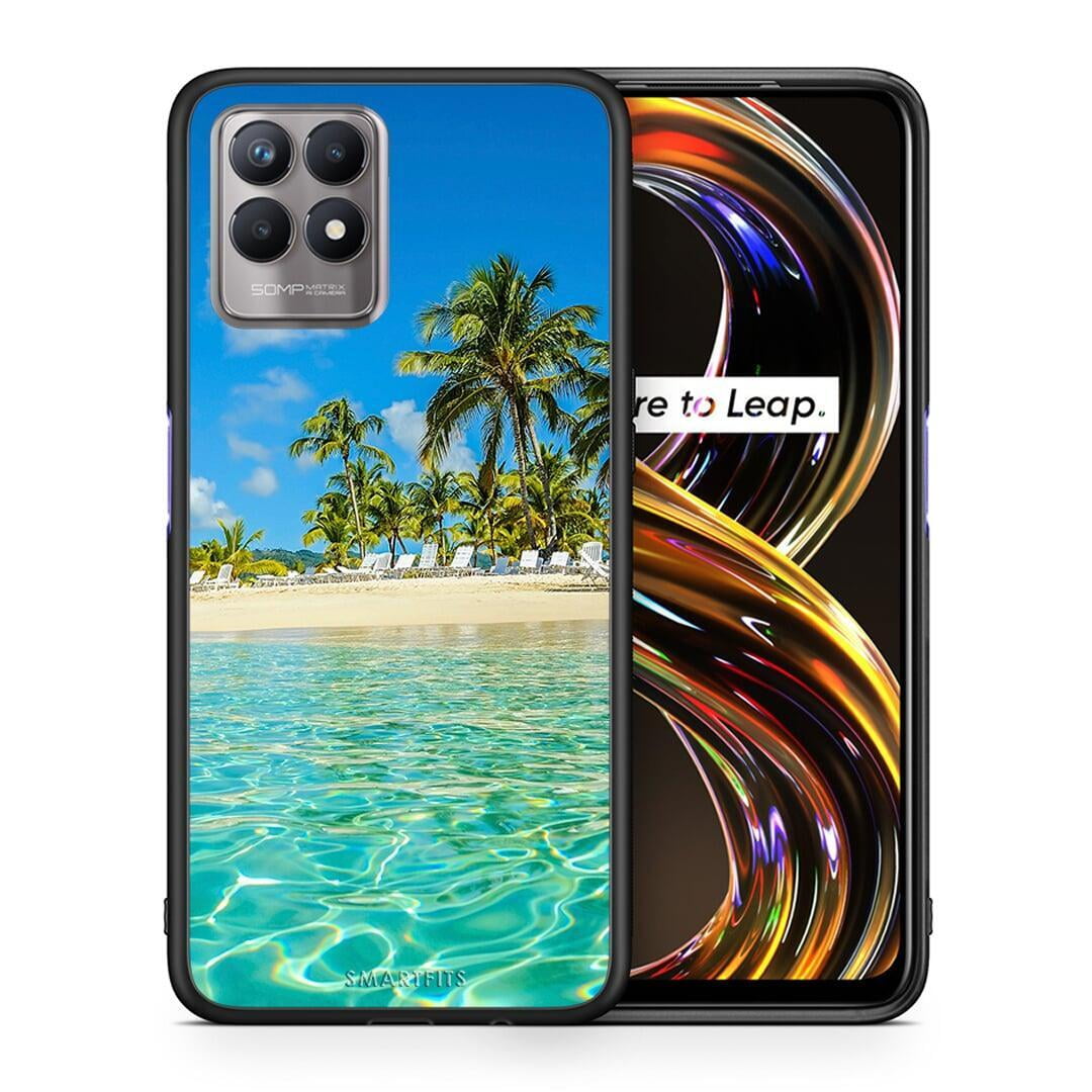 Θήκη Realme 8i Tropical Vibes από τη Smartfits με σχέδιο στο πίσω μέρος και μαύρο περίβλημα | Realme 8i Tropical Vibes case with colorful back and black bezels