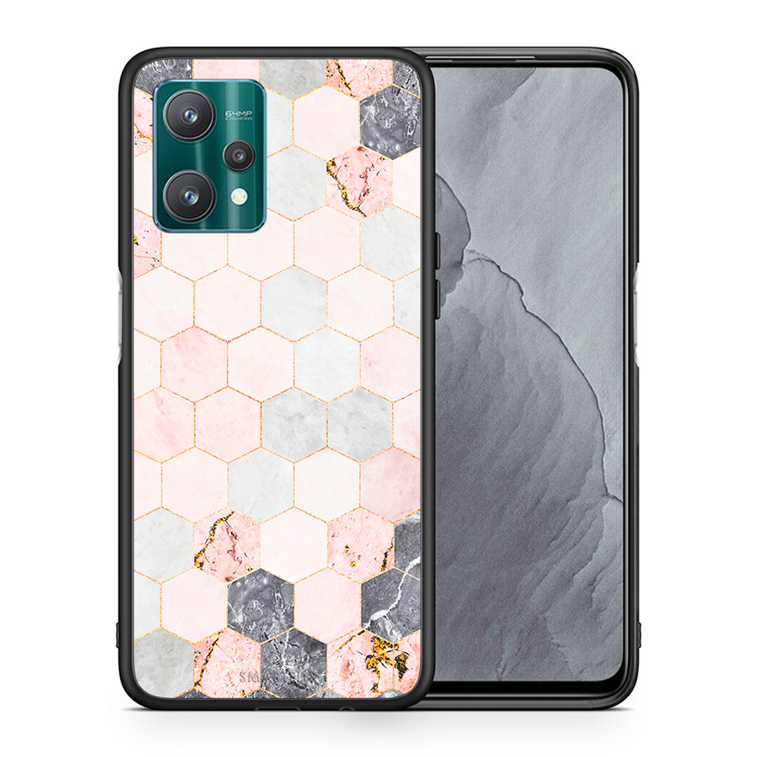 Marble Hexagon Pink - Realme 9 Pro case