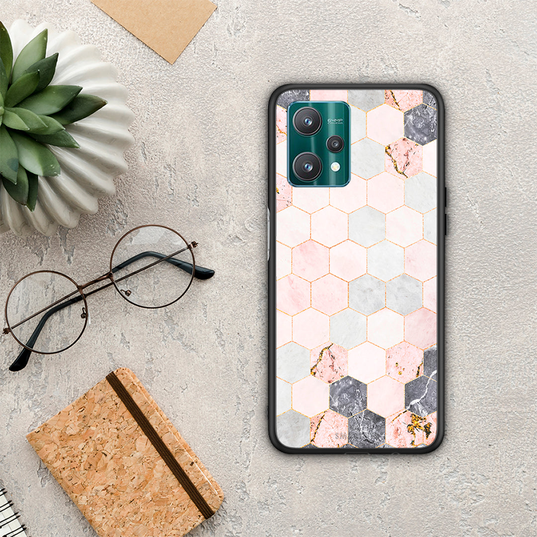 Marble Hexagon Pink - Realme 9 Pro case