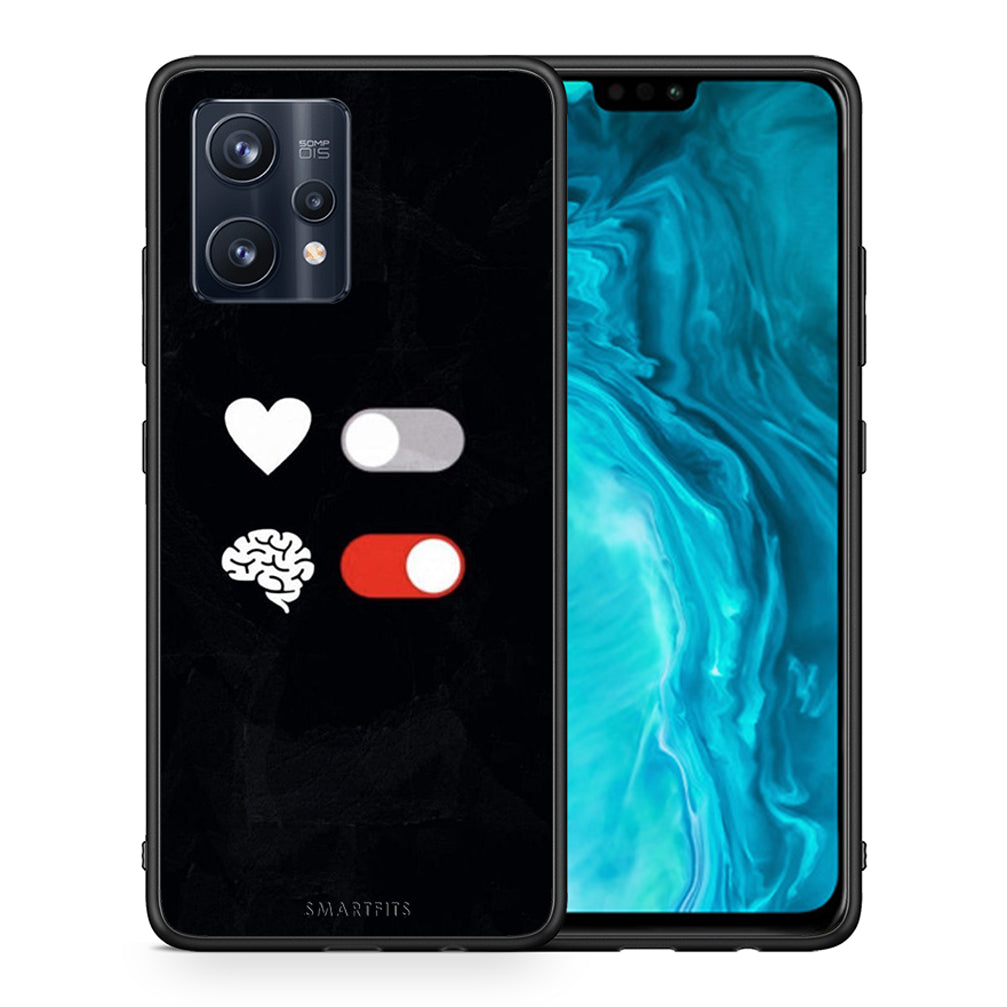 Θήκη Αγίου Βαλεντίνου Realme 9 Pro Heart Vs Brain από τη Smartfits με σχέδιο στο πίσω μέρος και μαύρο περίβλημα | Realme 9 Pro Heart Vs Brain case with colorful back and black bezels