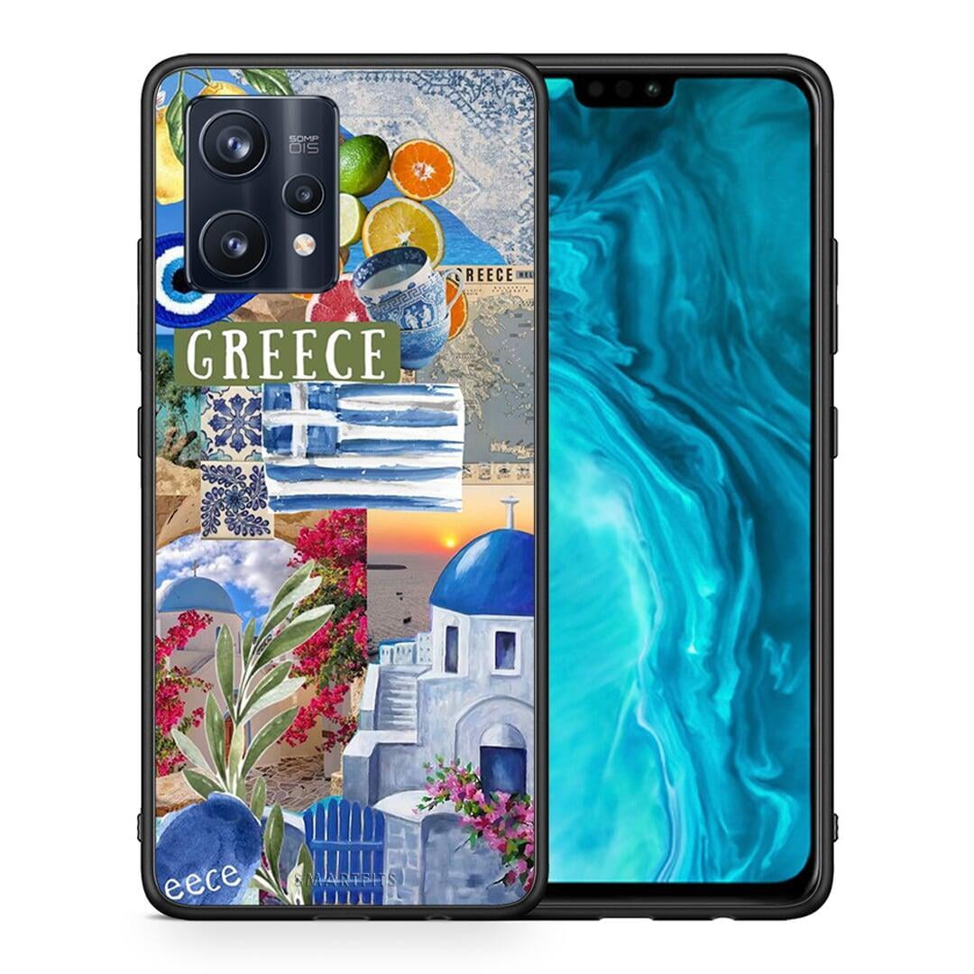 Θήκη Realme 9 Pro All Greek από τη Smartfits με σχέδιο στο πίσω μέρος και μαύρο περίβλημα | Realme 9 Pro All Greek case with colorful back and black bezels