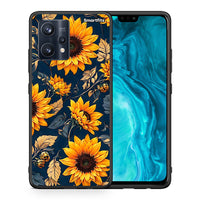 Thumbnail for Θήκη Realme 9 Pro Autumn Sunflowers από τη Smartfits με σχέδιο στο πίσω μέρος και μαύρο περίβλημα | Realme 9 Pro Autumn Sunflowers case with colorful back and black bezels