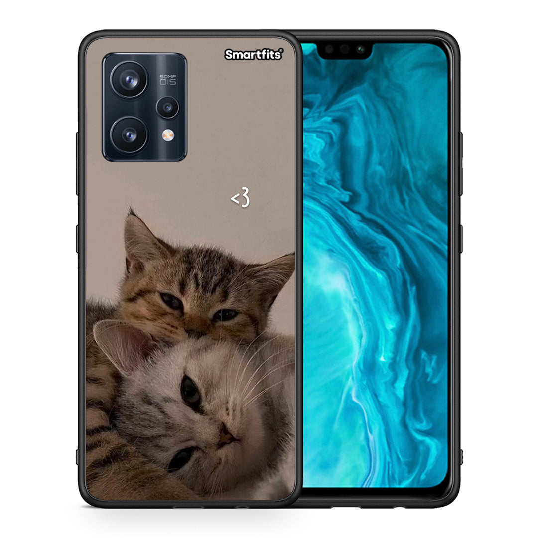 Θήκη Realme 9 Pro Cats In Love από τη Smartfits με σχέδιο στο πίσω μέρος και μαύρο περίβλημα | Realme 9 Pro Cats In Love case with colorful back and black bezels