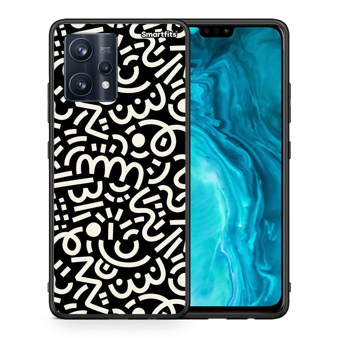 Θήκη Realme 9 Pro Doodle Art από τη Smartfits με σχέδιο στο πίσω μέρος και μαύρο περίβλημα | Realme 9 Pro Doodle Art case with colorful back and black bezels