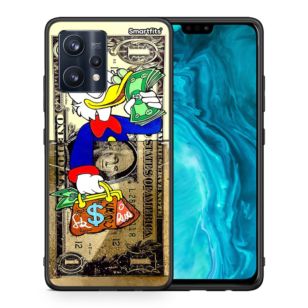 Θήκη Realme 9 Pro Duck Money από τη Smartfits με σχέδιο στο πίσω μέρος και μαύρο περίβλημα | Realme 9 Pro Duck Money case with colorful back and black bezels