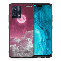 Thumbnail for Θήκη Realme 9 Pro Pink Moon από τη Smartfits με σχέδιο στο πίσω μέρος και μαύρο περίβλημα | Realme 9 Pro Pink Moon case with colorful back and black bezels