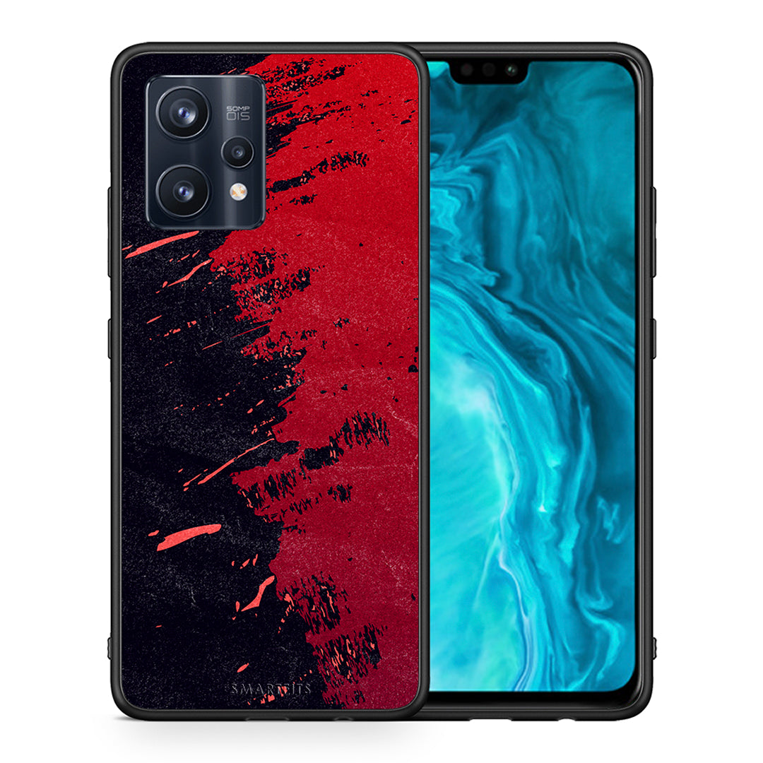 Θήκη Αγίου Βαλεντίνου Realme 9 Pro Red Paint από τη Smartfits με σχέδιο στο πίσω μέρος και μαύρο περίβλημα | Realme 9 Pro Red Paint case with colorful back and black bezels