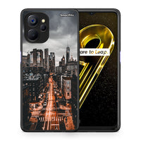 Thumbnail for Θήκη Realme 9i 5G City Lights από τη Smartfits με σχέδιο στο πίσω μέρος και μαύρο περίβλημα | Realme 9i 5G City Lights case with colorful back and black bezels
