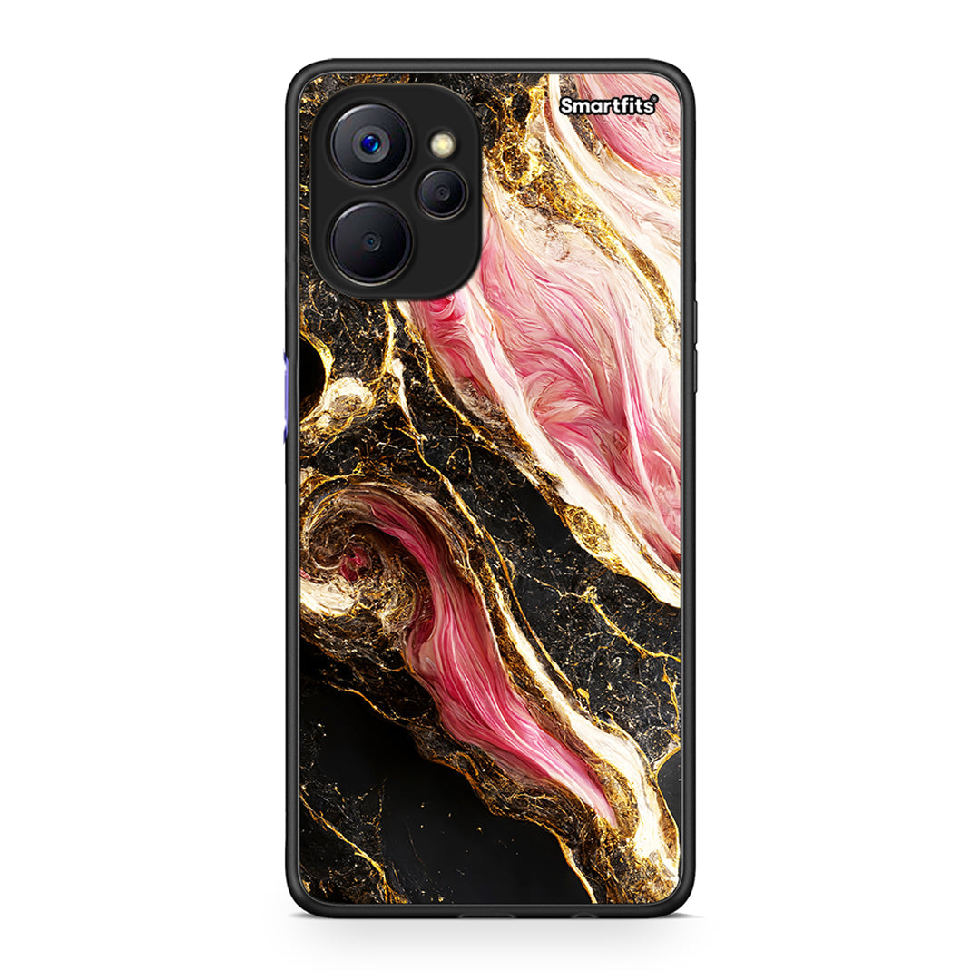 Realme 9i 5G Glamorous Pink Marble θήκη από τη Smartfits με σχέδιο στο πίσω μέρος και μαύρο περίβλημα | Smartphone case with colorful back and black bezels by Smartfits