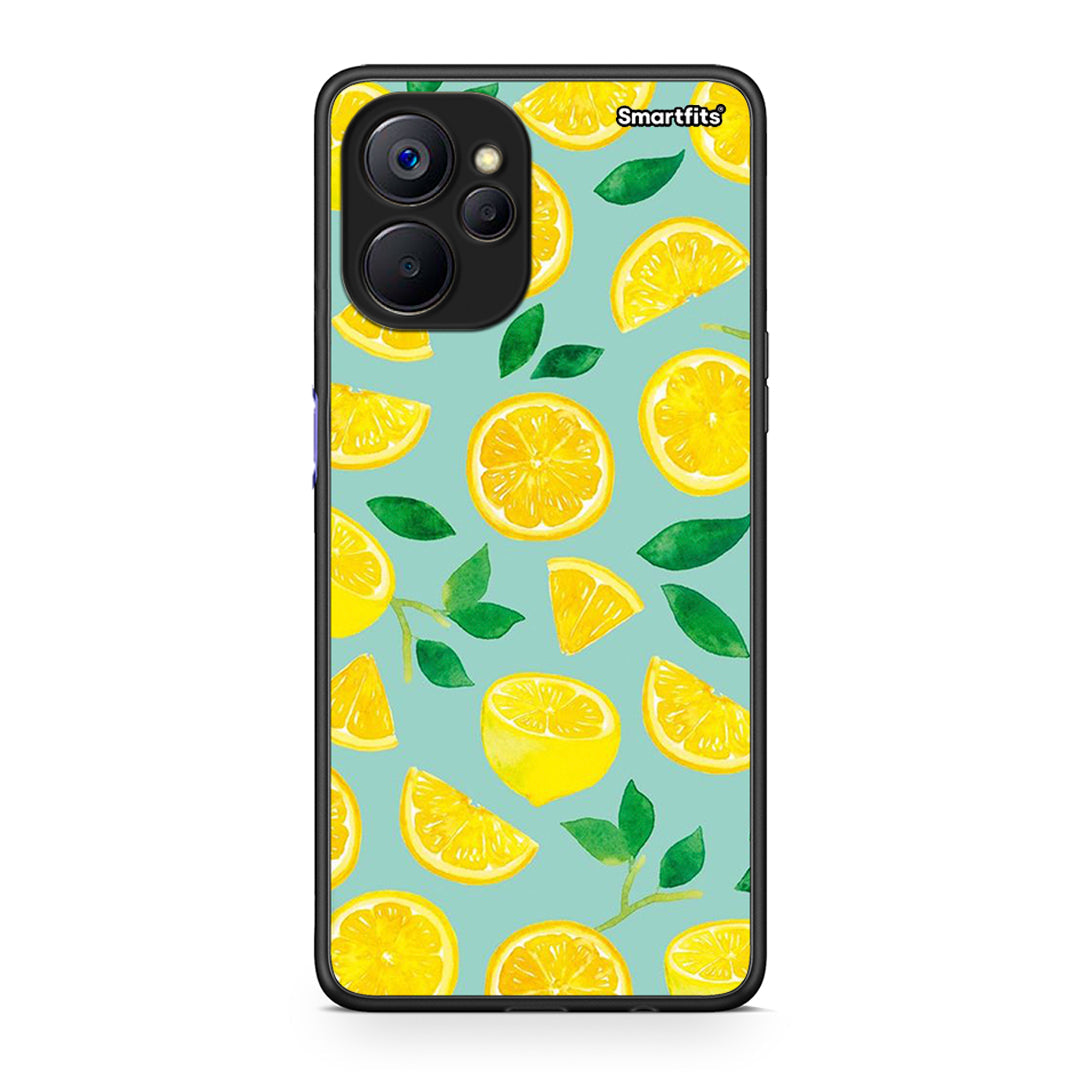 Realme 9i 5G Lemons θήκη από τη Smartfits με σχέδιο στο πίσω μέρος και μαύρο περίβλημα | Smartphone case with colorful back and black bezels by Smartfits