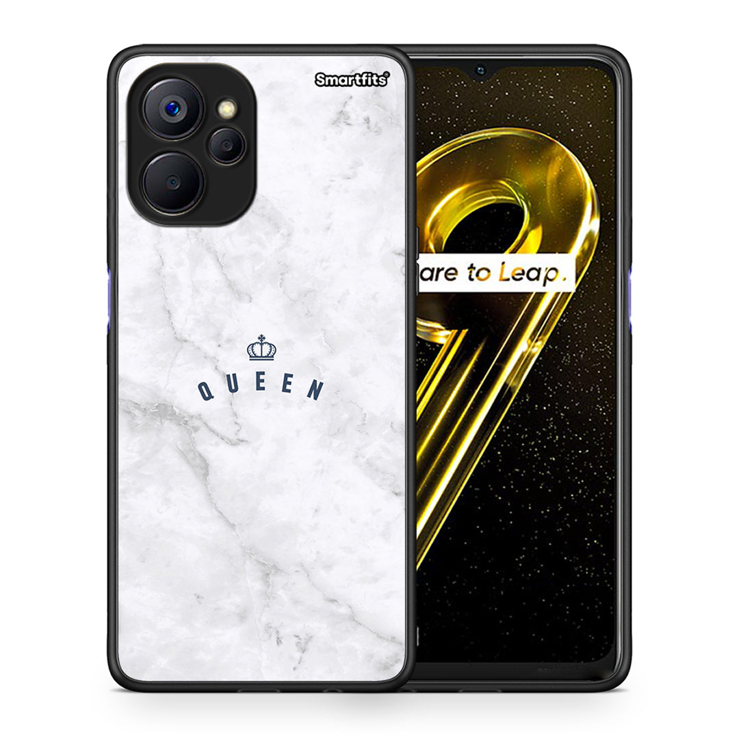 Θήκη Realme 9i 5G Queen Marble από τη Smartfits με σχέδιο στο πίσω μέρος και μαύρο περίβλημα | Realme 9i 5G Queen Marble case with colorful back and black bezels