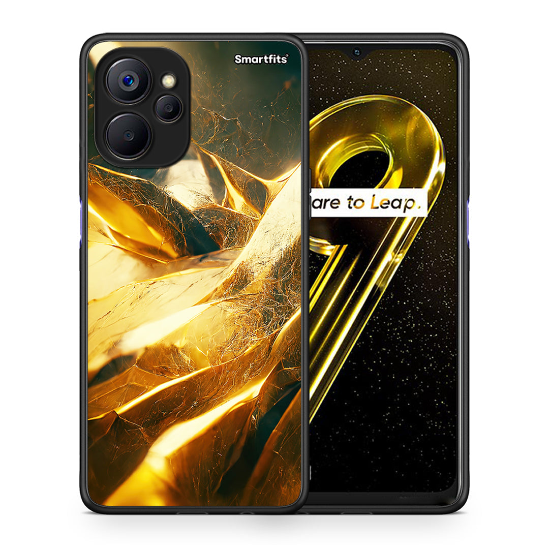 Θήκη Realme 9i 5G Real Gold από τη Smartfits με σχέδιο στο πίσω μέρος και μαύρο περίβλημα | Realme 9i 5G Real Gold case with colorful back and black bezels