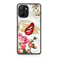 Thumbnail for Realme 9i 5G Red Lips θήκη από τη Smartfits με σχέδιο στο πίσω μέρος και μαύρο περίβλημα | Smartphone case with colorful back and black bezels by Smartfits