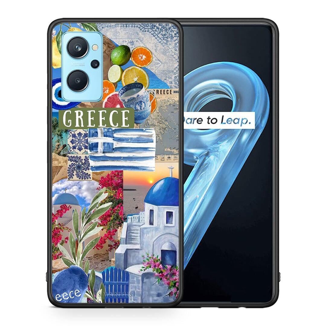 Θήκη Realme 9i All Greek από τη Smartfits με σχέδιο στο πίσω μέρος και μαύρο περίβλημα | Realme 9i All Greek case with colorful back and black bezels