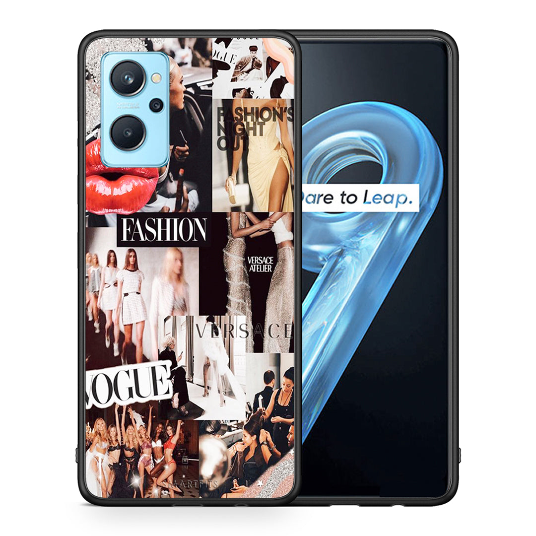 Θήκη Αγίου Βαλεντίνου Realme 9i Collage Fashion από τη Smartfits με σχέδιο στο πίσω μέρος και μαύρο περίβλημα | Realme 9i Collage Fashion case with colorful back and black bezels