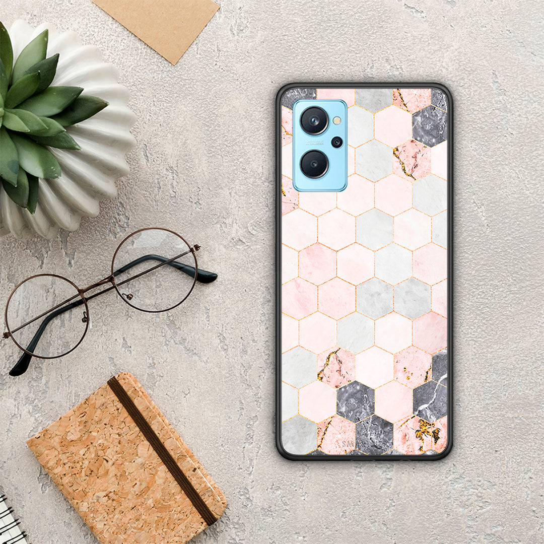 Marble Hexagon Pink - Realme 9i Case