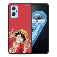 Thumbnail for Θήκη Realme 9i Pirate Luffy από τη Smartfits με σχέδιο στο πίσω μέρος και μαύρο περίβλημα | Realme 9i Pirate Luffy case with colorful back and black bezels