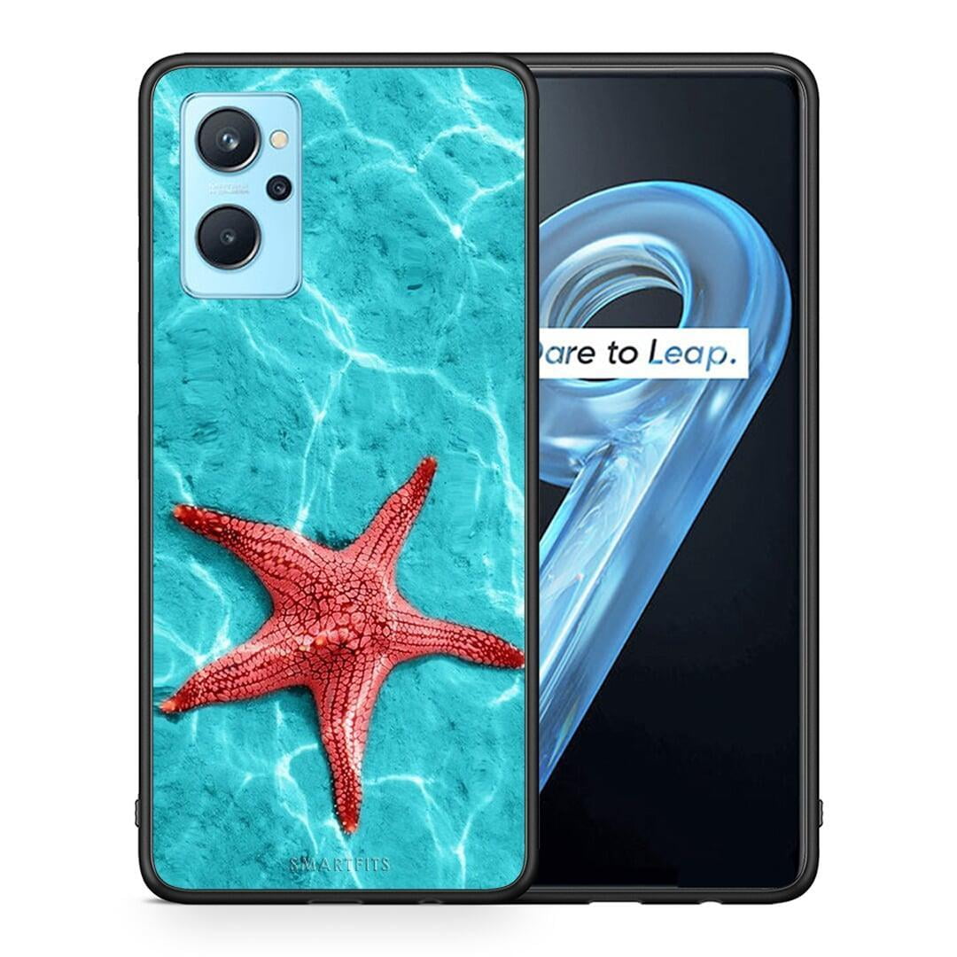 Θήκη Realme 9i Red Starfish από τη Smartfits με σχέδιο στο πίσω μέρος και μαύρο περίβλημα | Realme 9i Red Starfish case with colorful back and black bezels