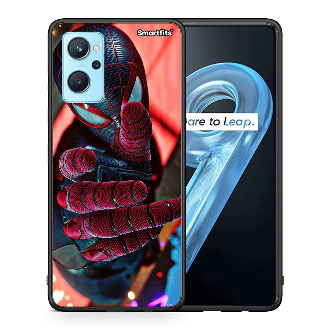 Θήκη Realme 9i Spider Hand από τη Smartfits με σχέδιο στο πίσω μέρος και μαύρο περίβλημα | Realme 9i Spider Hand case with colorful back and black bezels