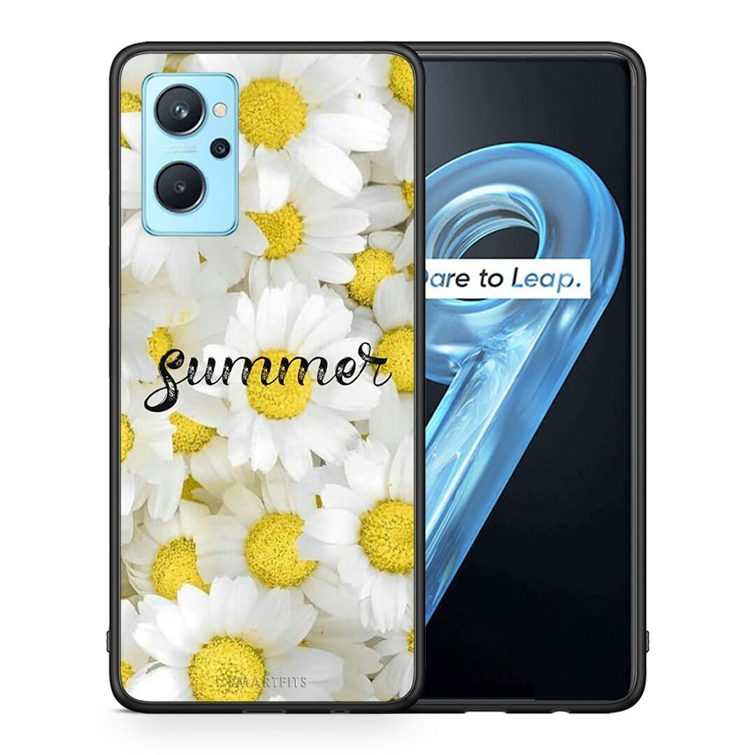 Θήκη Realme 9i Summer Daisies από τη Smartfits με σχέδιο στο πίσω μέρος και μαύρο περίβλημα | Realme 9i Summer Daisies case with colorful back and black bezels