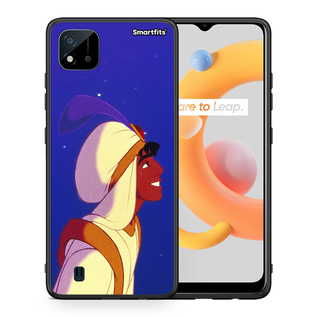 Θήκη Realme C11 2021 Alladin And Jasmine Love 1 από τη Smartfits με σχέδιο στο πίσω μέρος και μαύρο περίβλημα | Realme C11 2021 Alladin And Jasmine Love 1 case with colorful back and black bezels