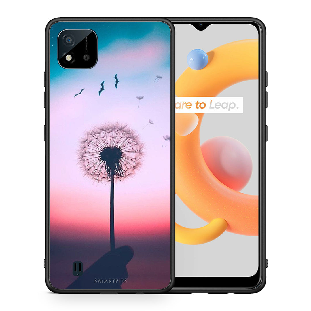 Θήκη Realme C11 2021 Wish Boho από τη Smartfits με σχέδιο στο πίσω μέρος και μαύρο περίβλημα | Realme C11 2021 Wish Boho case with colorful back and black bezels