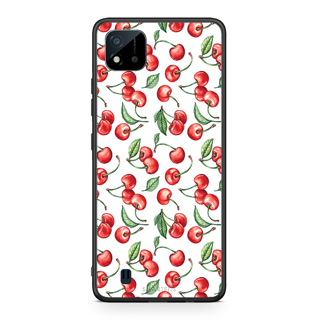 Realme C11 2021 Cherry Summer θήκη από τη Smartfits με σχέδιο στο πίσω μέρος και μαύρο περίβλημα | Smartphone case with colorful back and black bezels by Smartfits