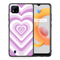 Thumbnail for Θήκη Realme C11 2021 Lilac Hearts από τη Smartfits με σχέδιο στο πίσω μέρος και μαύρο περίβλημα | Realme C11 2021 Lilac Hearts case with colorful back and black bezels