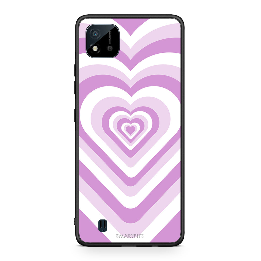 Realme C11 2021 Lilac Hearts θήκη από τη Smartfits με σχέδιο στο πίσω μέρος και μαύρο περίβλημα | Smartphone case with colorful back and black bezels by Smartfits