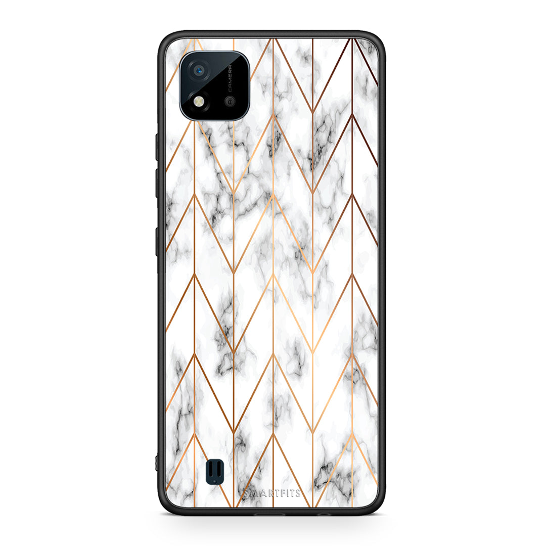 44 - Realme C11 2021 Gold Geometric Marble case, cover, bumper