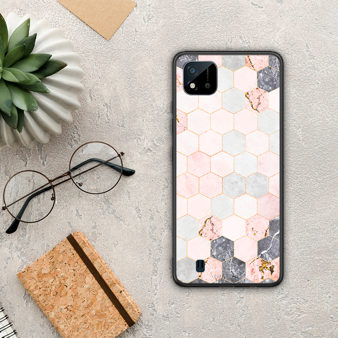 Marble Hexagon Pink - Realme C11 2021 / C20