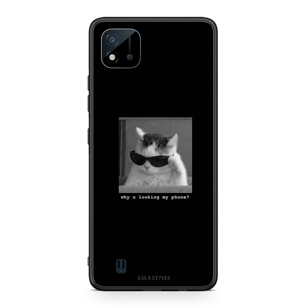 Realme C11 2021 Meme Cat θήκη από τη Smartfits με σχέδιο στο πίσω μέρος και μαύρο περίβλημα | Smartphone case with colorful back and black bezels by Smartfits