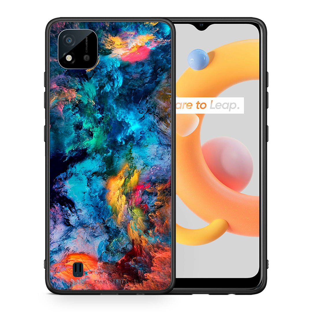 Θήκη Realme C11 2021 Crayola Paint από τη Smartfits με σχέδιο στο πίσω μέρος και μαύρο περίβλημα | Realme C11 2021 Crayola Paint case with colorful back and black bezels