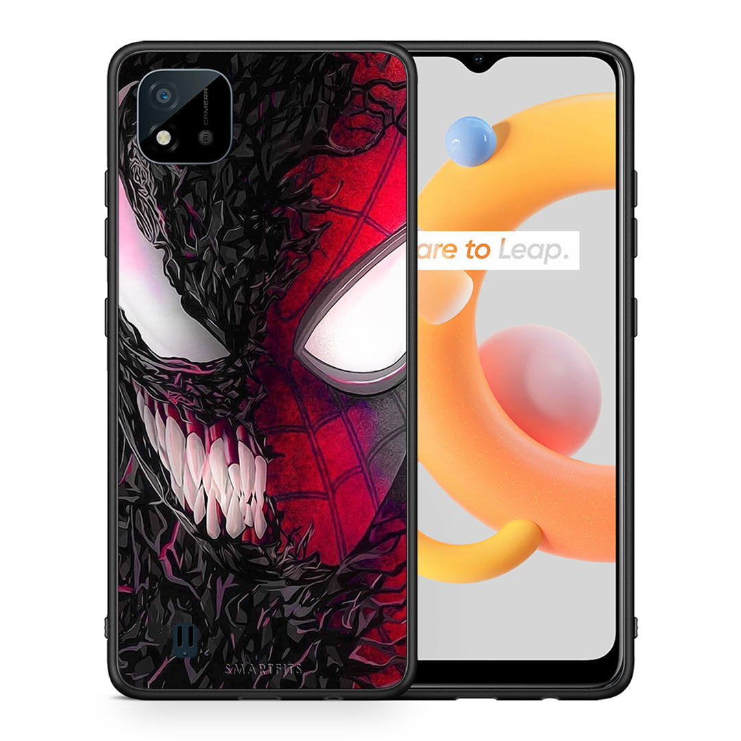 Θήκη Realme C11 2021 SpiderVenom PopArt από τη Smartfits με σχέδιο στο πίσω μέρος και μαύρο περίβλημα | Realme C11 2021 SpiderVenom PopArt case with colorful back and black bezels