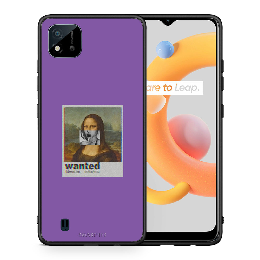 Θήκη Realme C11 2021 Monalisa Popart από τη Smartfits με σχέδιο στο πίσω μέρος και μαύρο περίβλημα | Realme C11 2021 Monalisa Popart case with colorful back and black bezels