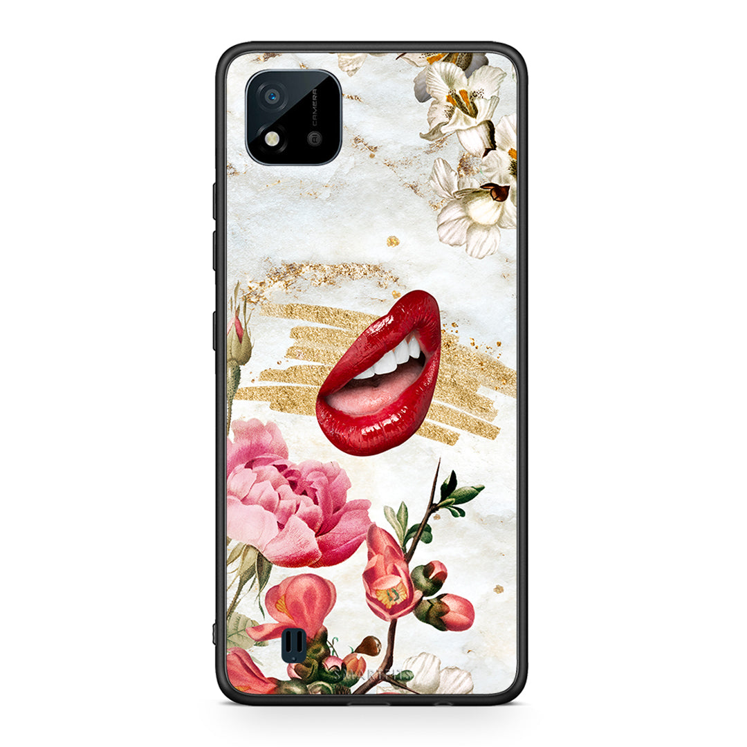 Realme C11 2021 Red Lips θήκη από τη Smartfits με σχέδιο στο πίσω μέρος και μαύρο περίβλημα | Smartphone case with colorful back and black bezels by Smartfits