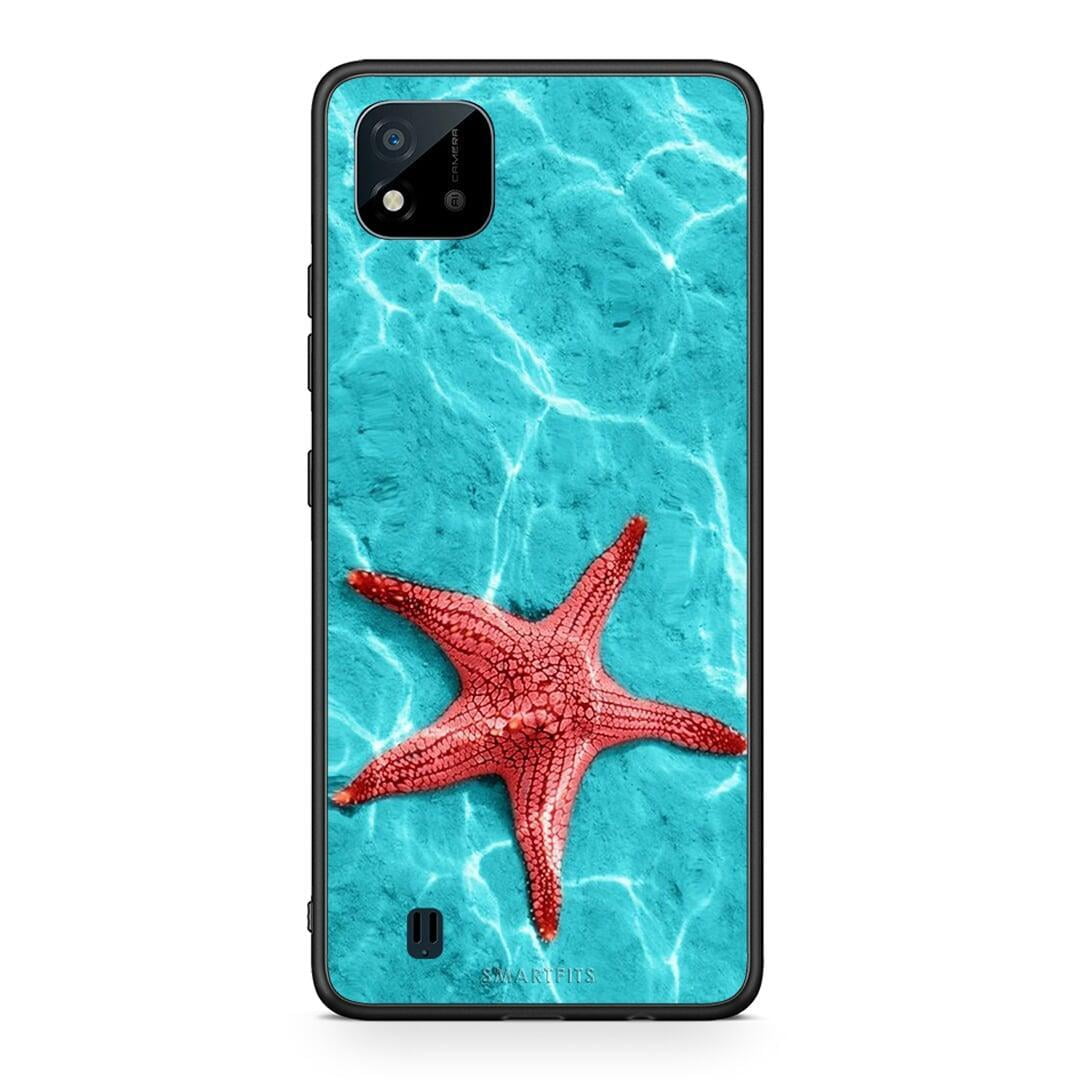 Realme C11 2021 Red Starfish Θήκη από τη Smartfits με σχέδιο στο πίσω μέρος και μαύρο περίβλημα | Smartphone case with colorful back and black bezels by Smartfits