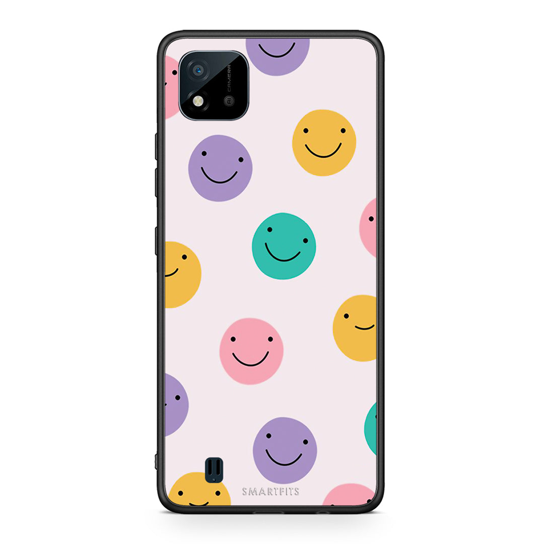 Realme C11 2021 Smiley Faces θήκη από τη Smartfits με σχέδιο στο πίσω μέρος και μαύρο περίβλημα | Smartphone case with colorful back and black bezels by Smartfits