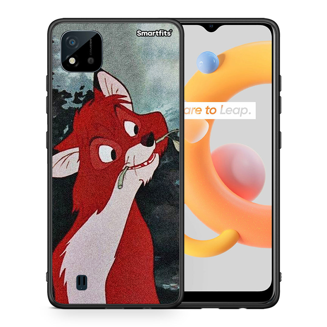 Θήκη Realme C11 2021 Tod And Vixey Love 1 από τη Smartfits με σχέδιο στο πίσω μέρος και μαύρο περίβλημα | Realme C11 2021 Tod And Vixey Love 1 case with colorful back and black bezels