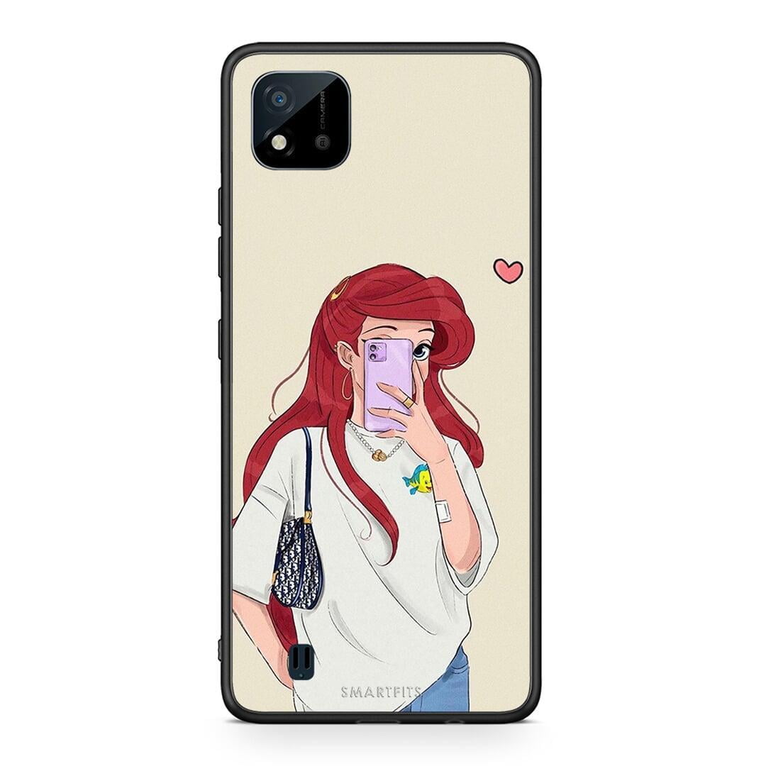 Realme C11 2021 Walking Mermaid Θήκη από τη Smartfits με σχέδιο στο πίσω μέρος και μαύρο περίβλημα | Smartphone case with colorful back and black bezels by Smartfits