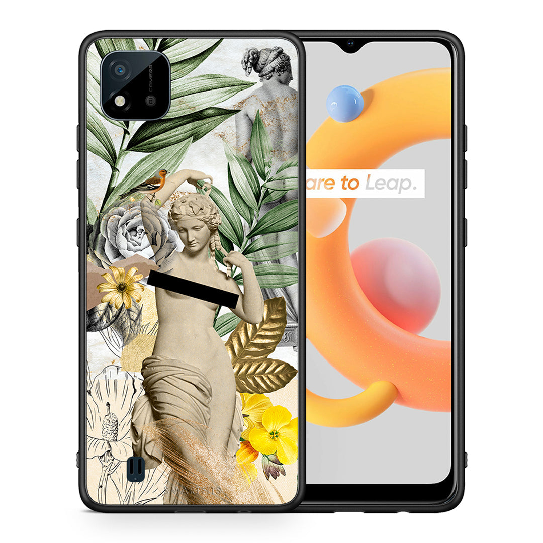 Θήκη Realme C11 2021 Woman Statue από τη Smartfits με σχέδιο στο πίσω μέρος και μαύρο περίβλημα | Realme C11 2021 Woman Statue case with colorful back and black bezels