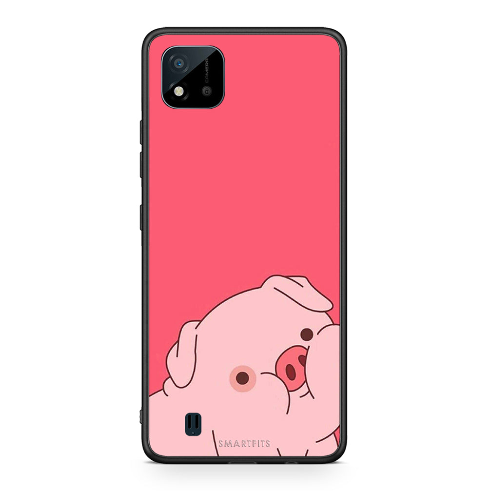 Realme C11 2021 Pig Love 1 Θήκη Αγίου Βαλεντίνου από τη Smartfits με σχέδιο στο πίσω μέρος και μαύρο περίβλημα | Smartphone case with colorful back and black bezels by Smartfits