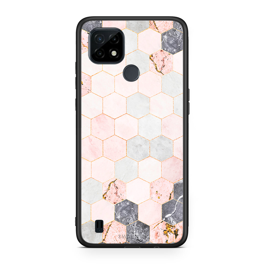 Marble Hexagon Pink - Realme C21 case