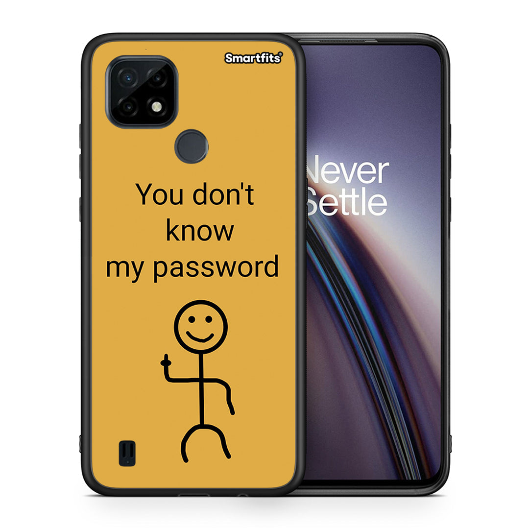 Θήκη Realme C21 My Password από τη Smartfits με σχέδιο στο πίσω μέρος και μαύρο περίβλημα |Realme C21 My Password case with colorful back and black bezels