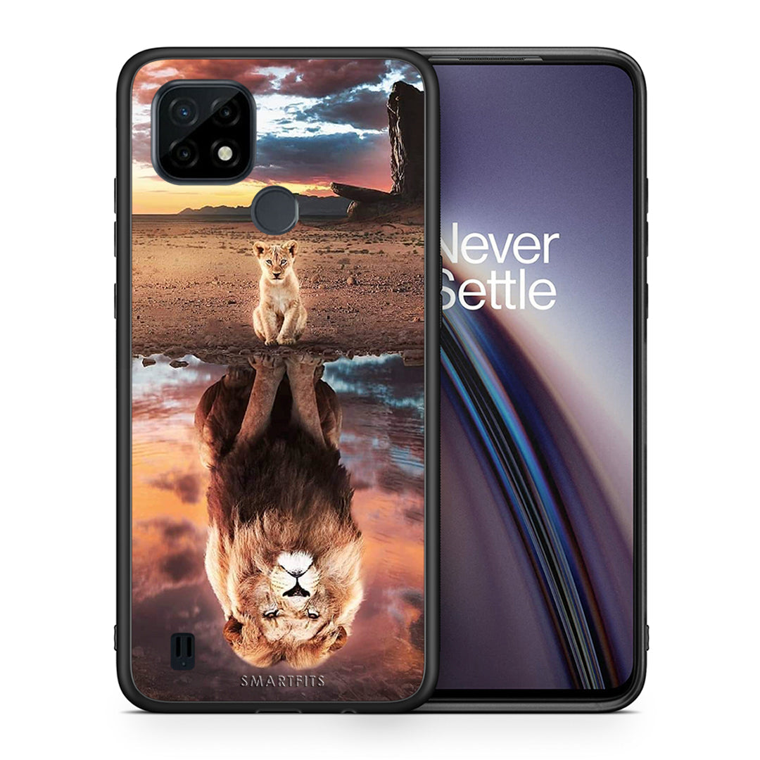 Θήκη Αγίου Βαλεντίνου Realme C21 Sunset Dreams από τη Smartfits με σχέδιο στο πίσω μέρος και μαύρο περίβλημα |Realme C21 Sunset Dreams case with colorful back and black bezels