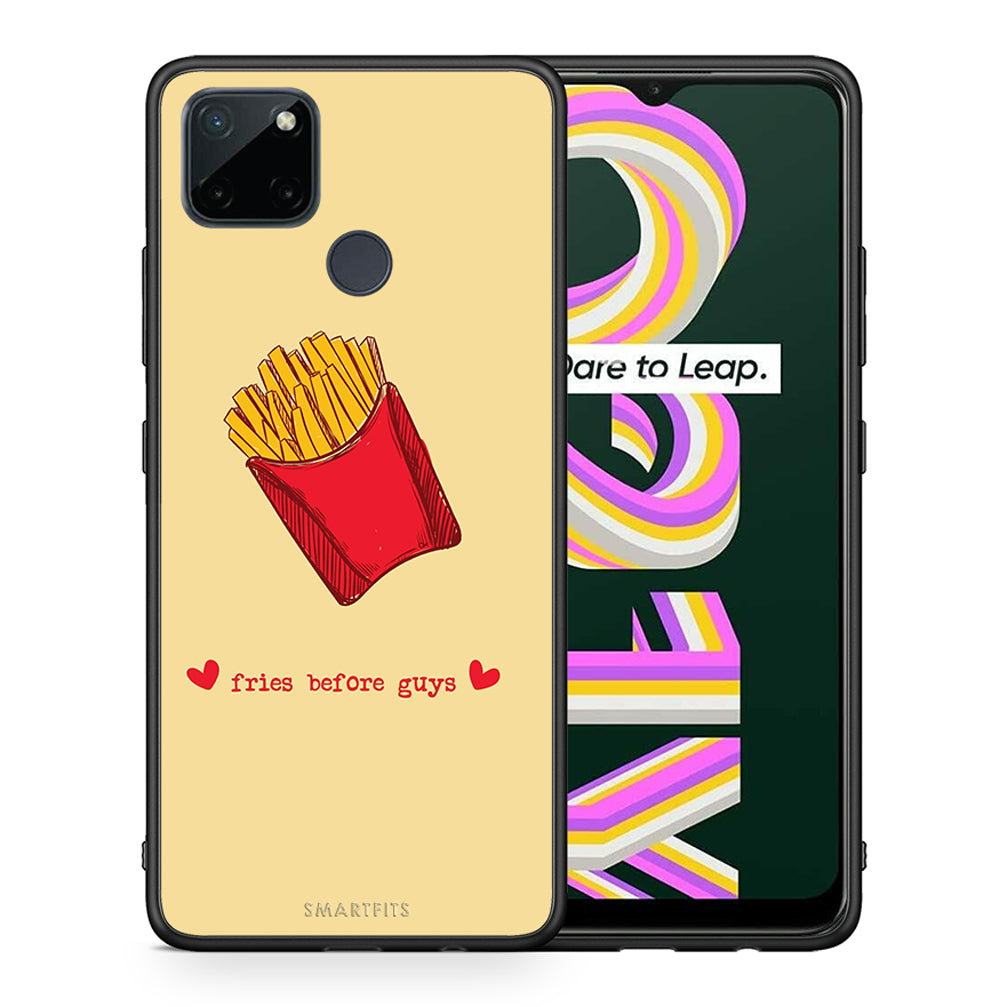 Θήκη Αγίου Βαλεντίνου Realme C21Y / C25Y / 7i (Global) Fries Before Guys από τη Smartfits με σχέδιο στο πίσω μέρος και μαύρο περίβλημα | Realme C21Y / C25Y / 7i (Global) Fries Before Guys case with colorful back and black bezels