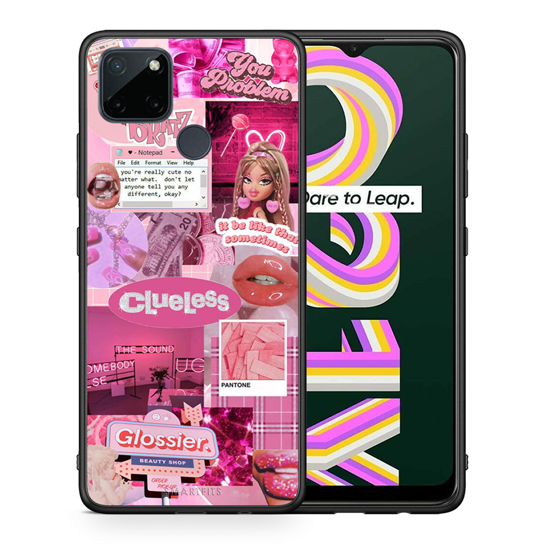 Θήκη Αγίου Βαλεντίνου Realme C21Y / C25Y / 7i (Global) Pink Love από τη Smartfits με σχέδιο στο πίσω μέρος και μαύρο περίβλημα | Realme C21Y / C25Y / 7i (Global) Pink Love case with colorful back and black bezels