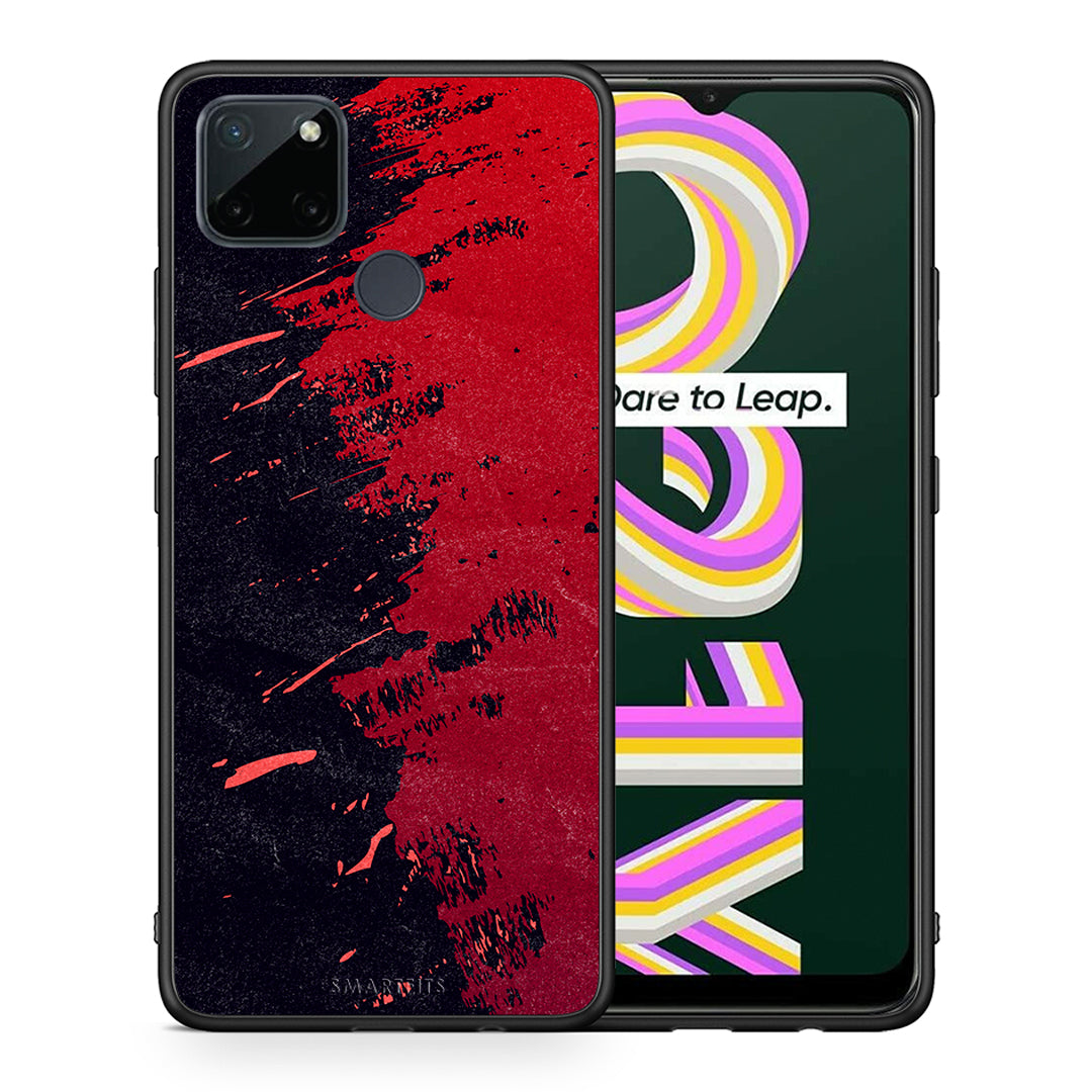 Θήκη Αγίου Βαλεντίνου Realme C21Y / C25Y / 7i (Global) Red Paint από τη Smartfits με σχέδιο στο πίσω μέρος και μαύρο περίβλημα | Realme C21Y / C25Y / 7i (Global) Red Paint case with colorful back and black bezels